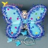 Набір карнавальний крила метелика синій оптом фото 01
