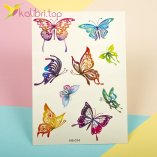 Дитячі татуювання з блискітками - метелики оптом фото 1