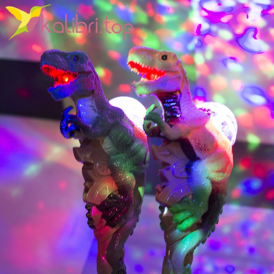 Игрушечные светящиеся микрофоны Динозавры оптом фото 04
