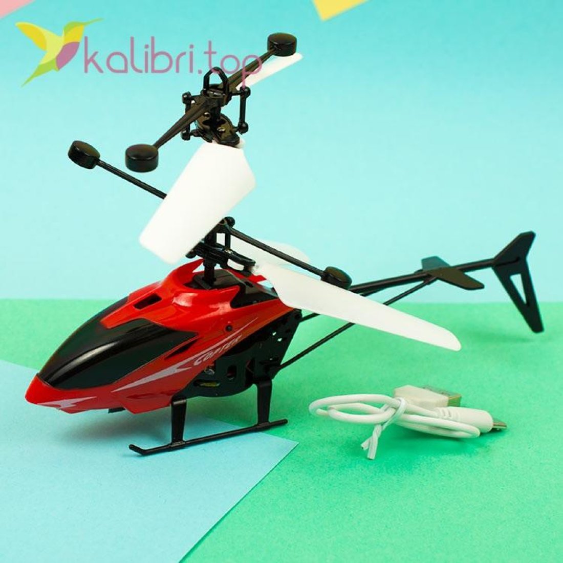 Літаюча іграшка вертоліт червоний оптом фото 01