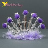 Карнавальна корона пушок фіолетовий оптом фото 1544
