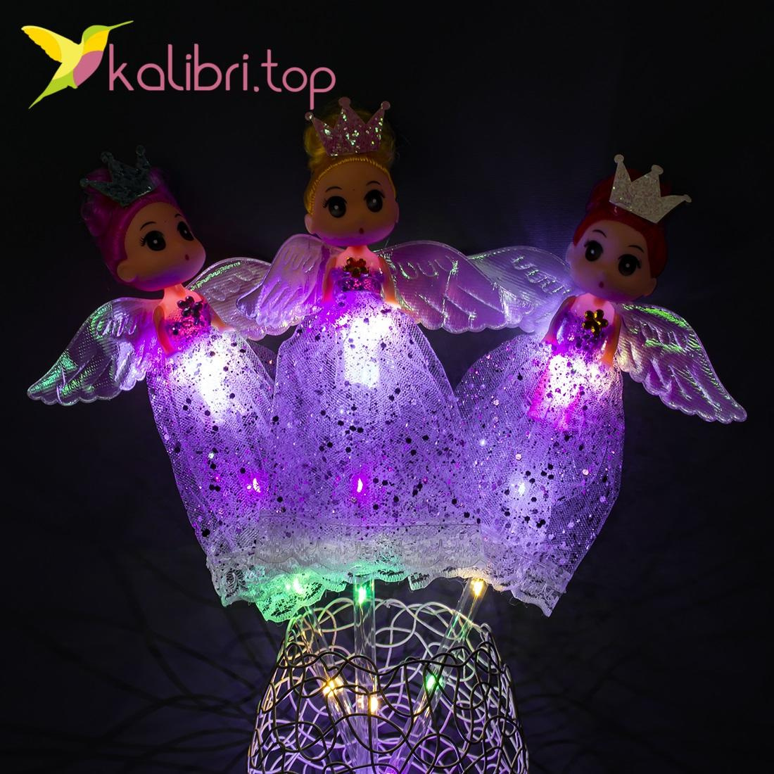 Сяючі LED палички дівчинки принцеси фіолетові оптом фото 01