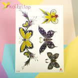 Дитячі, тимчасові татуювання, тату - зіркові метелики оптом фото 1