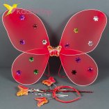 Карнавальные крылья бабочки красный, оптом фото 1