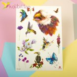 Дитячі, тимчасові татуювання - райдужні птахи.