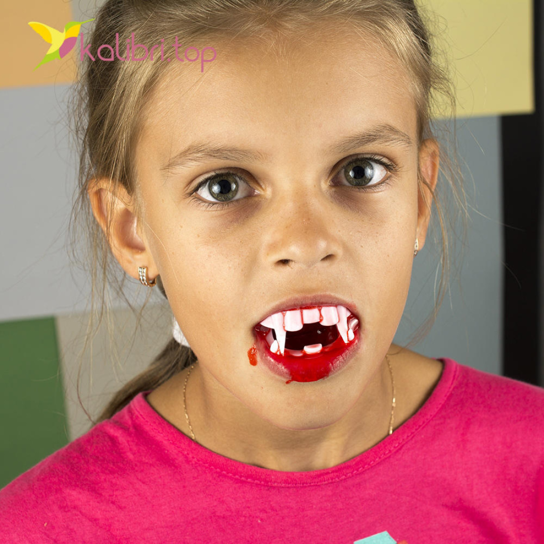 Зубы вампира с кровью оптом фото 02