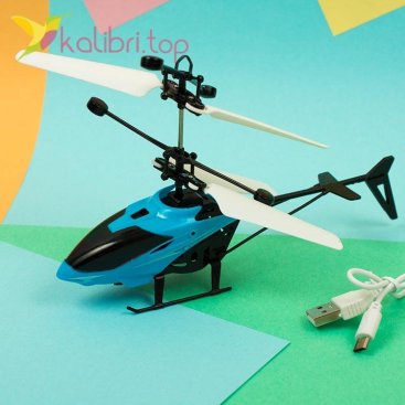 Літаюча іграшка вертоліт блакитний оптом фото 758