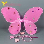 Карнавальные крылья бабочки розовое оптом фото 357