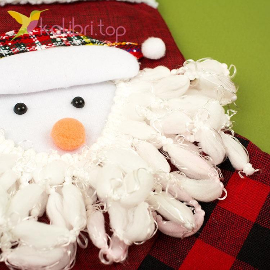 Носок для подарков большой с Снеговиком оптом фото 02