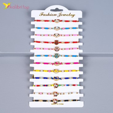 Браслеты на руку Персонажи детские 12 штук - Купить