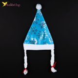 Новорічна шапка з кісками блакитна 62 см оптом фото 01