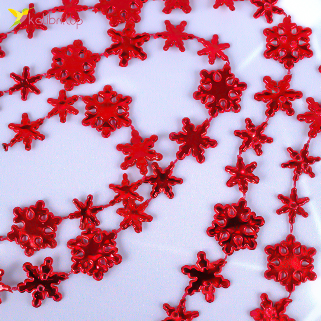 Новорічні прикраси Сніжинка червона 2 метри оптом фото 02 Новорічні прикраси Сніжинка червона 2 метри оптом фото 02