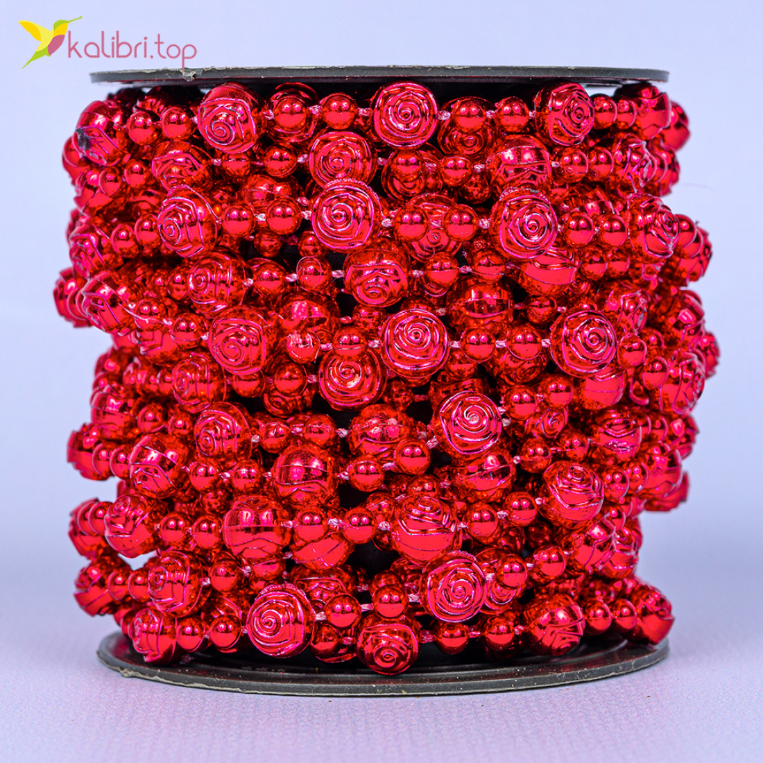 Новогодние украшения бусы красная метель 5 метра оптом фото 01 Новогодние украшения бусы красная метель 5 метра оптом фото 01