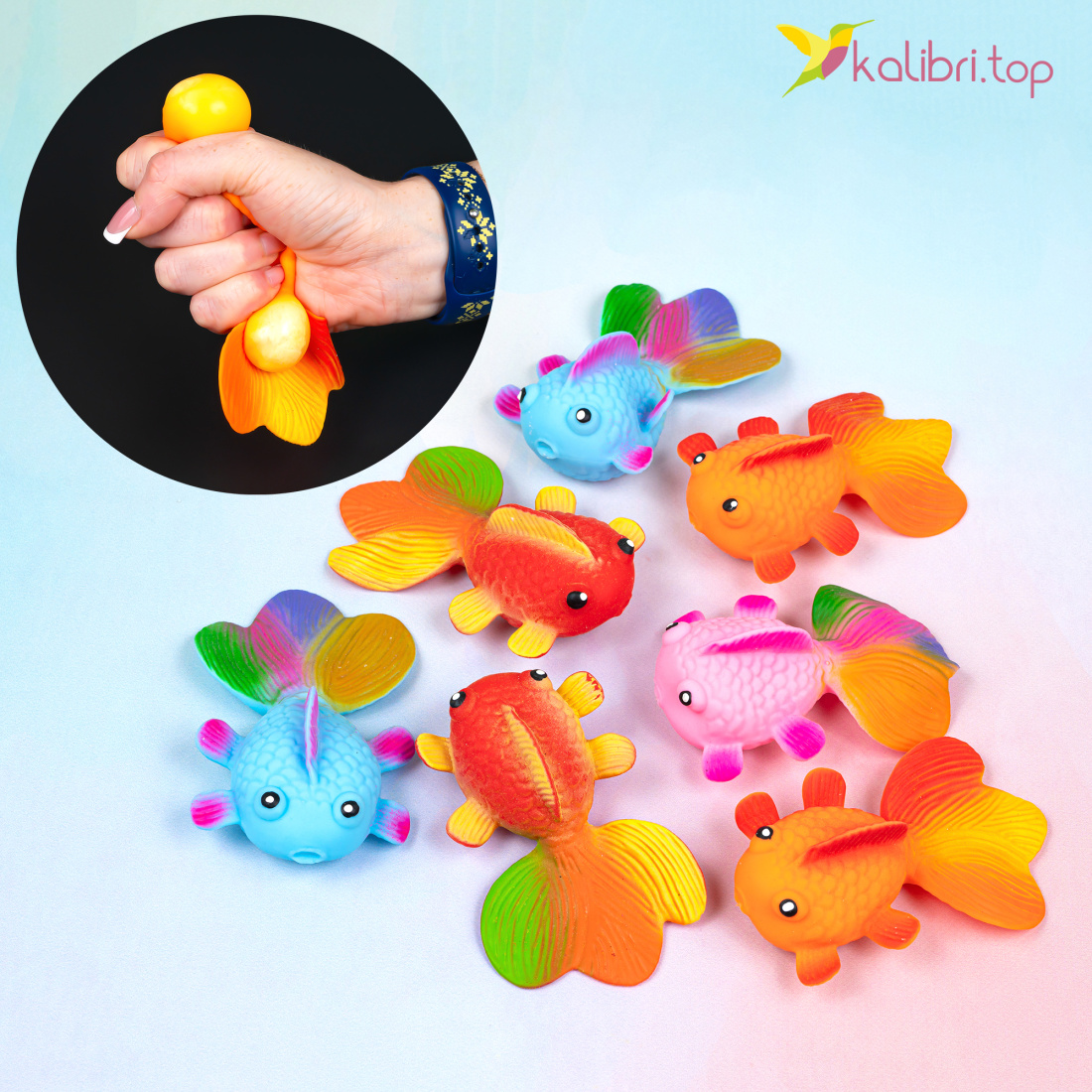 Антистрес піна Рибки 10 см, 46 г оптом фото 01