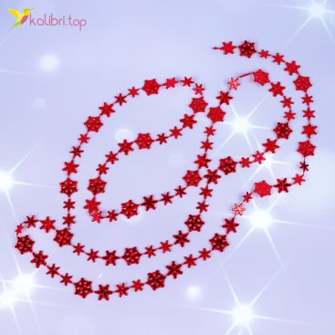 Новорічні прикраси Сніжинка червона 2 метри - Фото Новорічні прикраси Сніжинка червона 2 метри - Купити