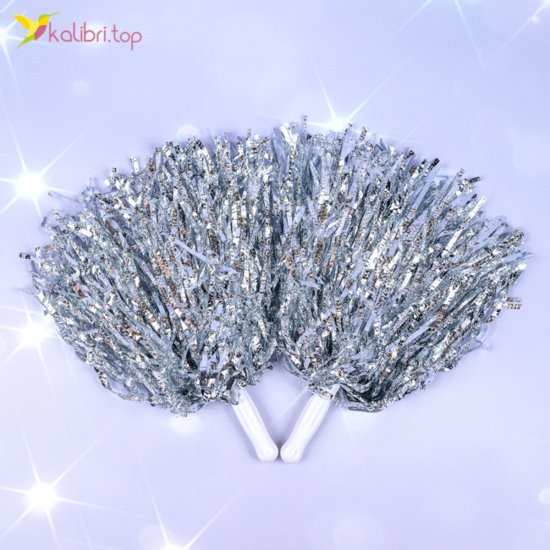 Помпони для черлідінгу Рифлені сірі 30 см оптом фото 01 Помпони для черлідінгу Рифлені сірі 30 см оптом фото 01