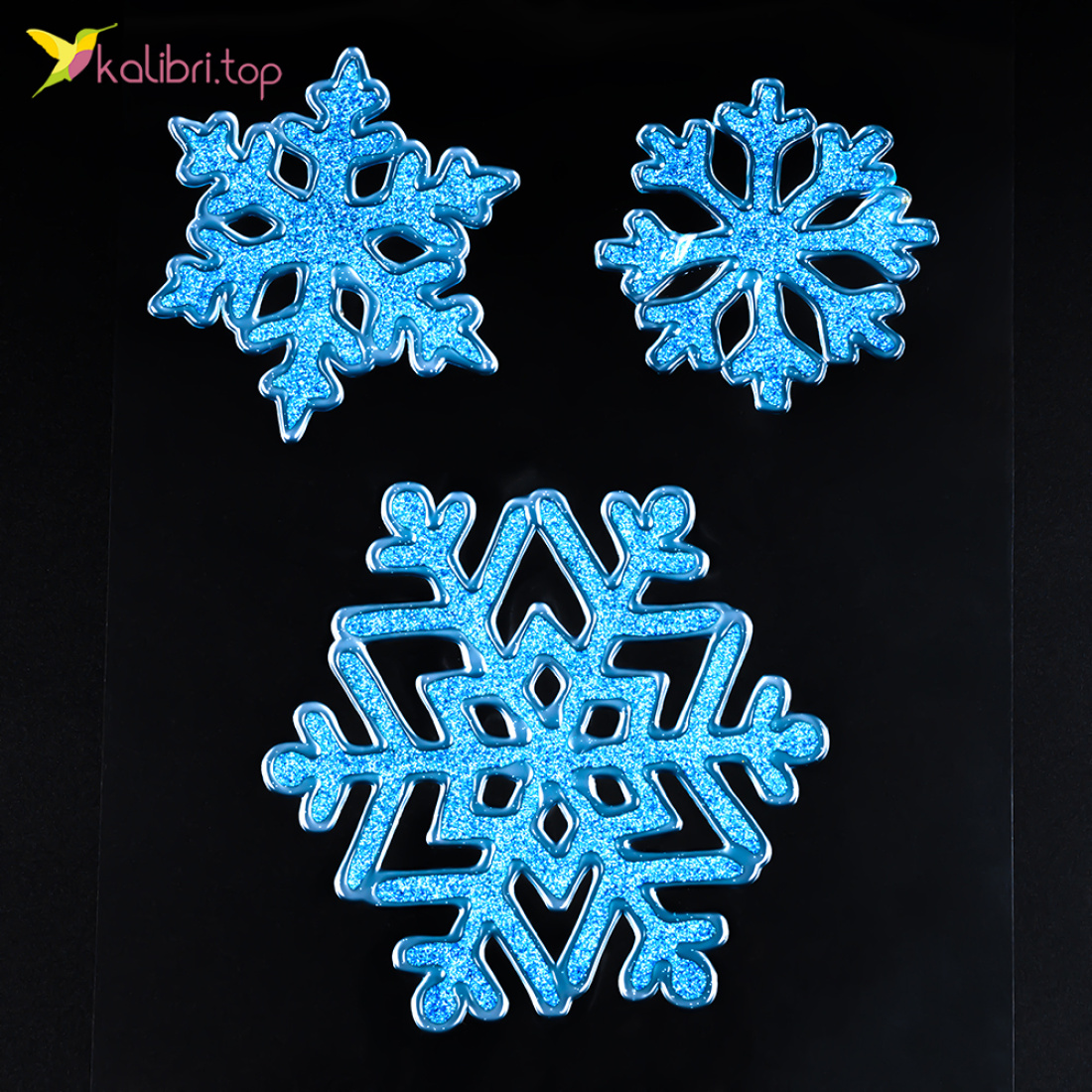 Силіконові наклейки на вікна Сніжинки 24 см оптом фото 01 Силіконові наклейки на вікна Сніжинки 24 см оптом фото 01