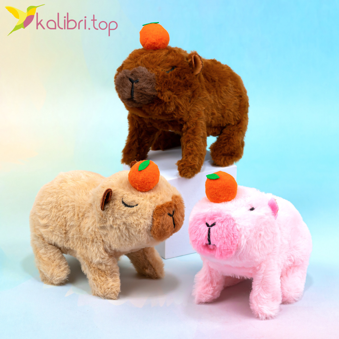 Ходилка Капибара с апельсином 16 см оптом фото 01