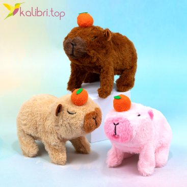 Ходилка Капибара с апельсином 16 см - Купить