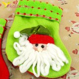 Маленька шкарпетка для новорічних подарунків Санта Клаусята оптом фото 02
