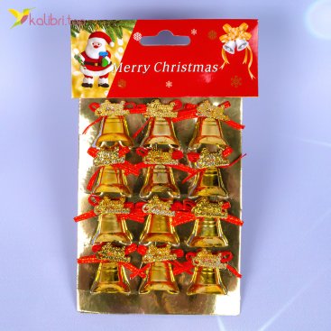 Різдвяний дзвіночок Золото 3 см., 120 шт - Фото Різдвяний дзвіночок Золото 3 см., 120 шт - Купити