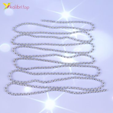 Новорічний декор намисто срібні 2,75 метра, 12 штук - Фото Новорічний декор намисто срібні 2,75 метра, 12 штук - Купити