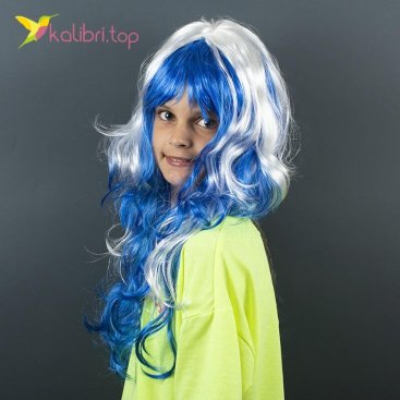 Карнавальна перука Синій з меліруванням оптом фото 01