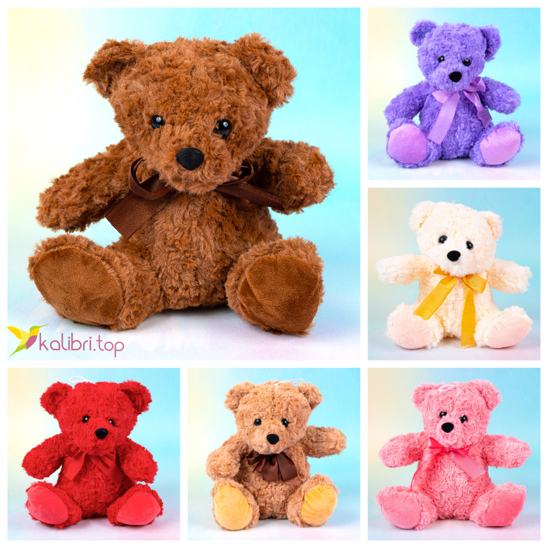 Мягкие игрушки Мишки цветные 20 см оптом фото 01
