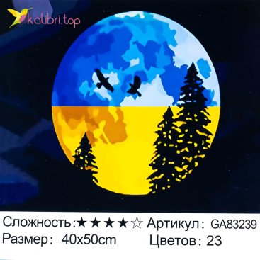 Алмазная мозаика Патриотическая Луна 40*50 см - Купить
