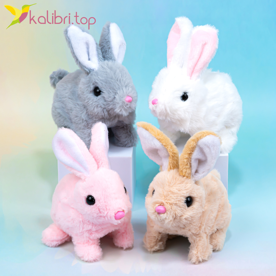 Ходилка музыкальная Зайчик 17 см оптом фото 01