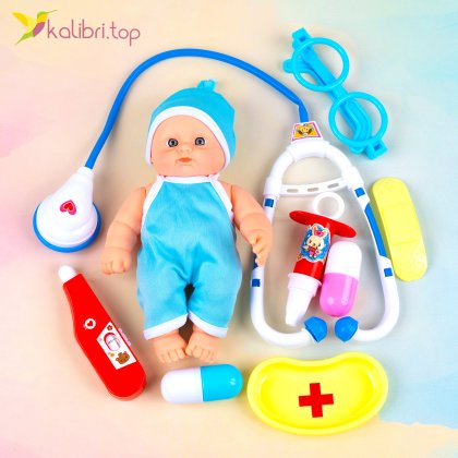Детский игровой набор Доктор голубой 25 см - Купить