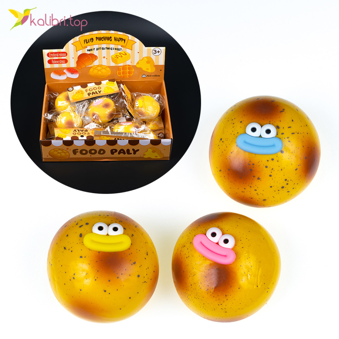 Игрушки антистресс Шарик с глазами 7 см, 31 г оптом фото 01 Игрушки антистресс Шарик с глазами 7 см, 31 г оптом фото 01