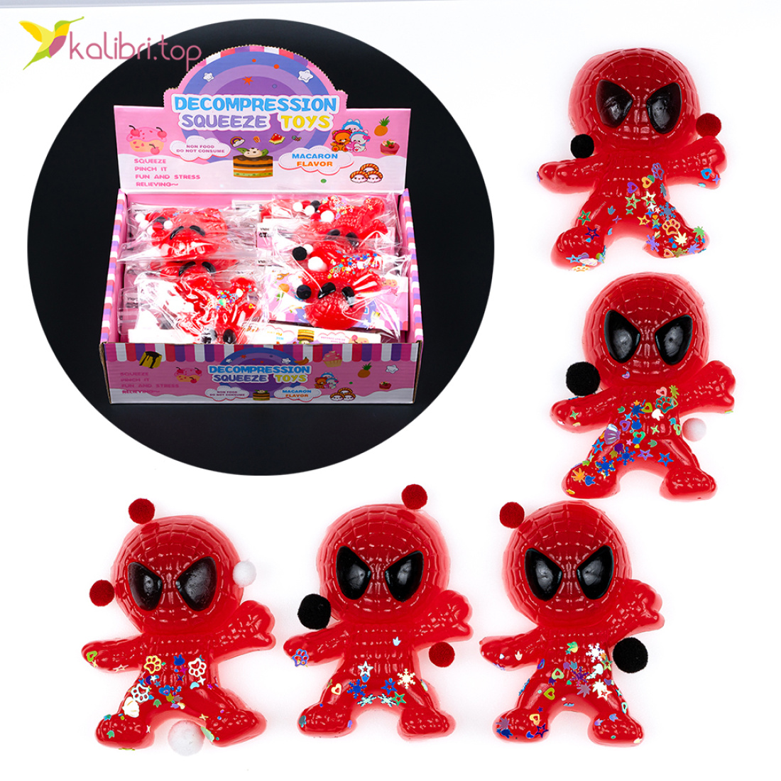 Игрушка антистресс Человек Паук 8 см, 54 г оптом фото 01 Игрушка антистресс Человек Паук 8 см, 54 г оптом фото 01