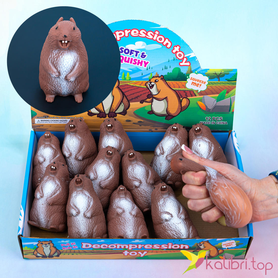 Антистресс пена Сурок 9 см, 76 г оптом фото 01