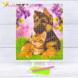 Алмазная мозаика Котик и собачка 21*25 см оптом фото 01 Алмазная мозаика Котик и собачка 21*25 см оптом фото 01