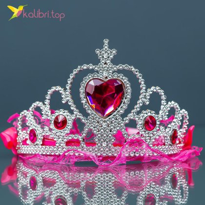 Праздничная корона Сердце малиновое 7,5 см - Купить