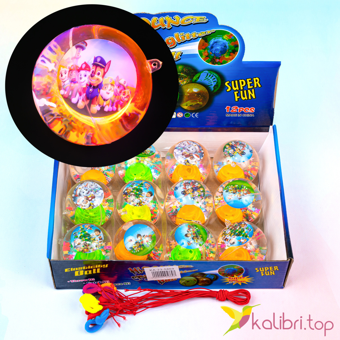 М'ячики, що світяться Собачки на гумці 6 см оптом фото 01