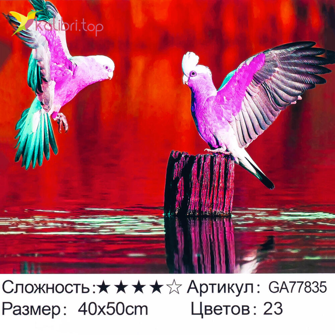 Алмазна мозаїка Папуги 40*50 см оптом фото 01