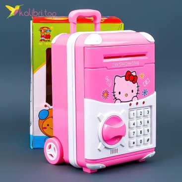 Детский чемодан копилка Кошечка розовый - Купить