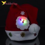 Сяюча новорічна шапка Дід Мороз 37 см оптом фото 01