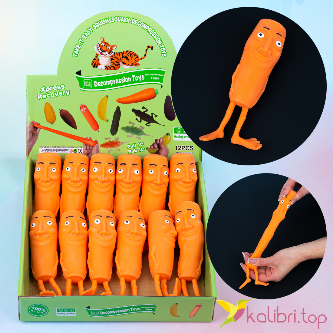 Антистресс-тянучка с песком Brainrot 12 см, 120 г оптом фото 01