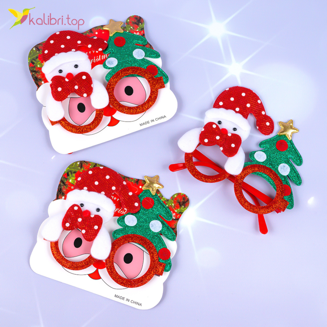 Новорічні окуляри Ялинки та Сніговики 13 см оптом фото 01 Новорічні окуляри Ялинки та Сніговики 13 см оптом фото 01