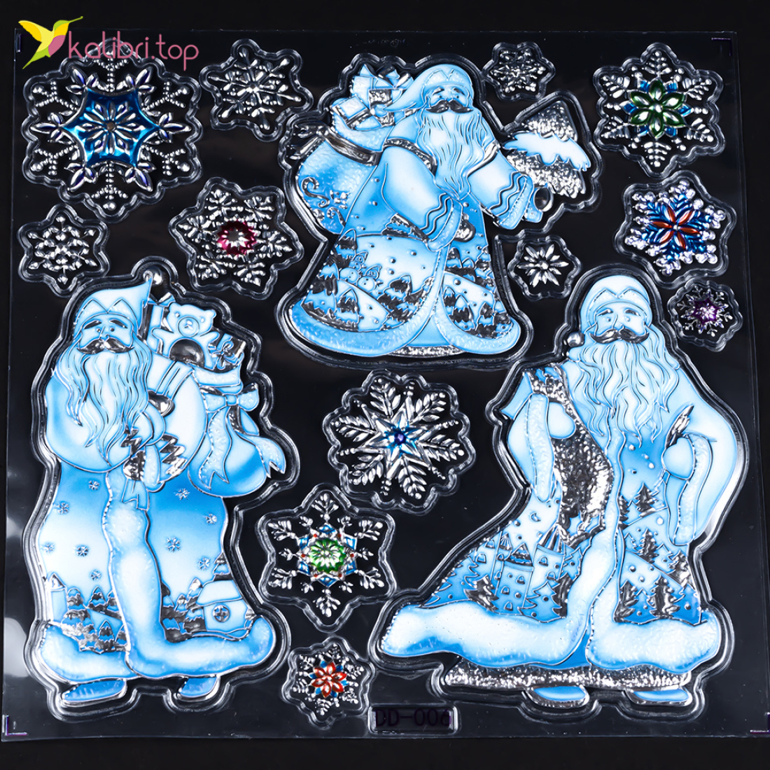 Новорічні наклейки на вікна Різдво 20х20 см оптом фото 05 Новорічні наклейки на вікна Різдво 20х20 см оптом фото 05