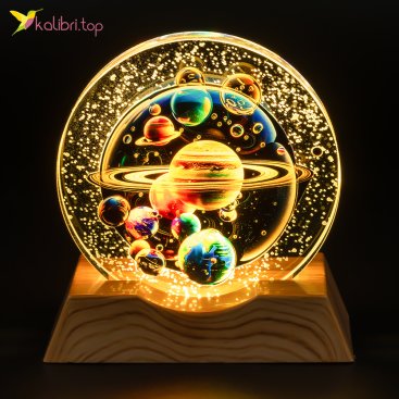 Ночник плоский стеклянный Планеты 8 см - Купить
