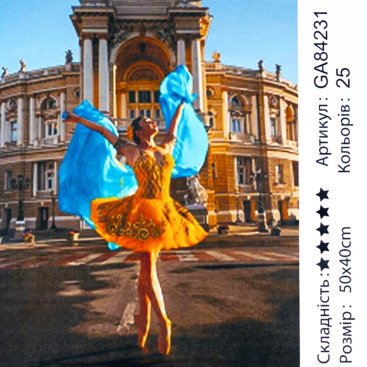 Алмазная мозаика Балерина и Оперный Театр 40*50 см - Купить