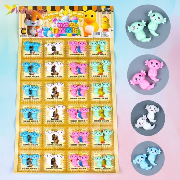 Антистресс аксолотль цветной на листе 4 см - Купить