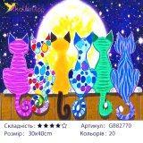 Алмазна мозаїка Коти та Місяць 30*40 см оптом фото 01 Алмазна мозаїка Коти та Місяць 30*40 см оптом фото 01