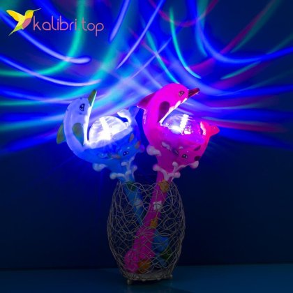 Светящийся музыкальный микрофон-палочка Дельфины оптом фото 01