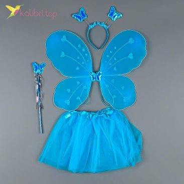 Святковий набір метеликів зі спідницею блакитний - Купити