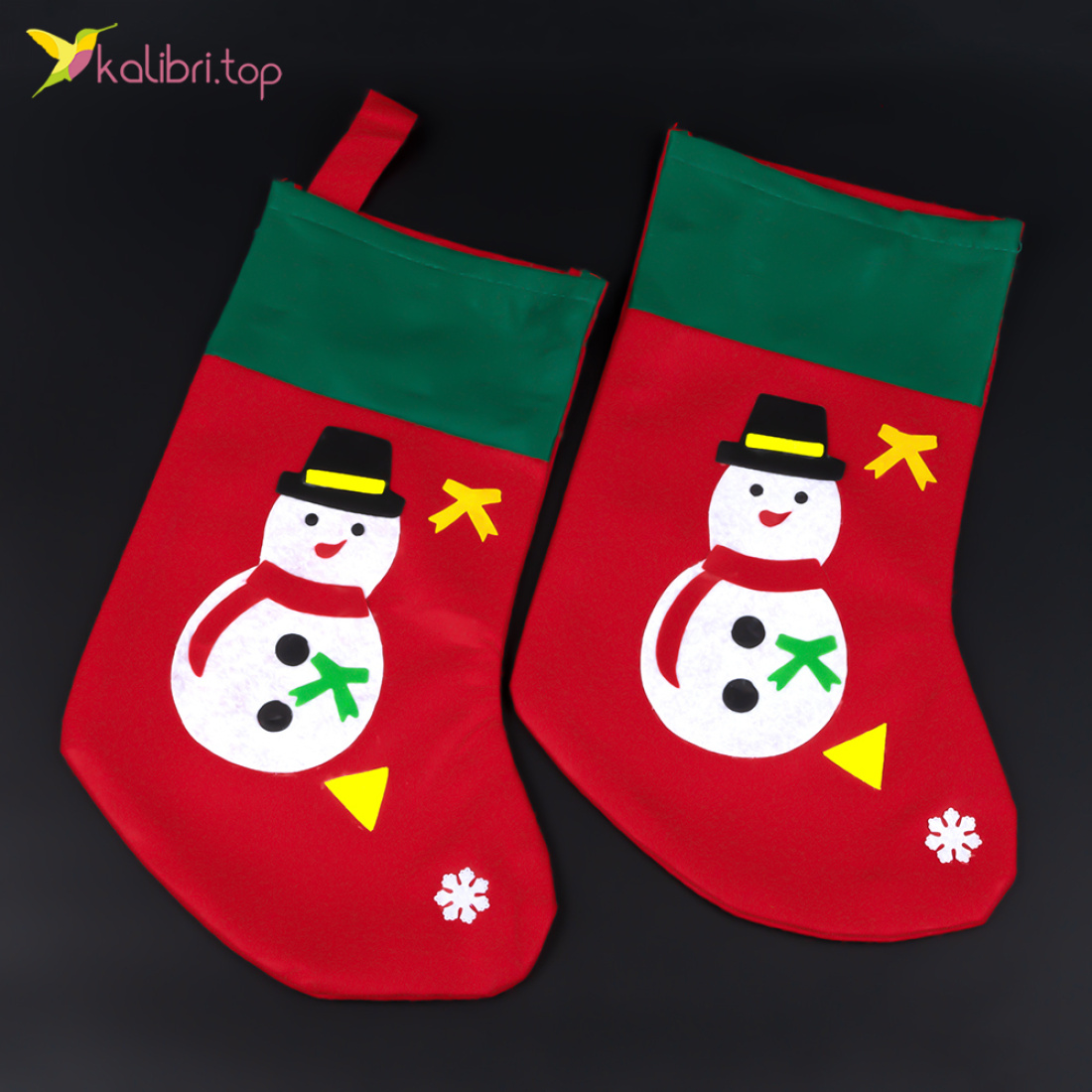 Новорічний чобіт для подарунків Сніговики 36 см оптом фото 01 Новорічний чобіт для подарунків Сніговики 36 см оптом фото 01